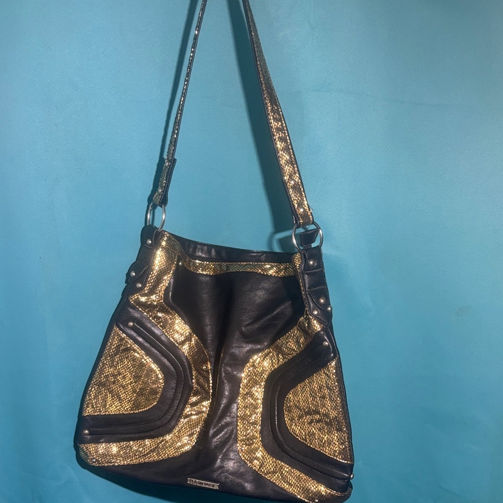 Rampage Black and Gold Tote Bag